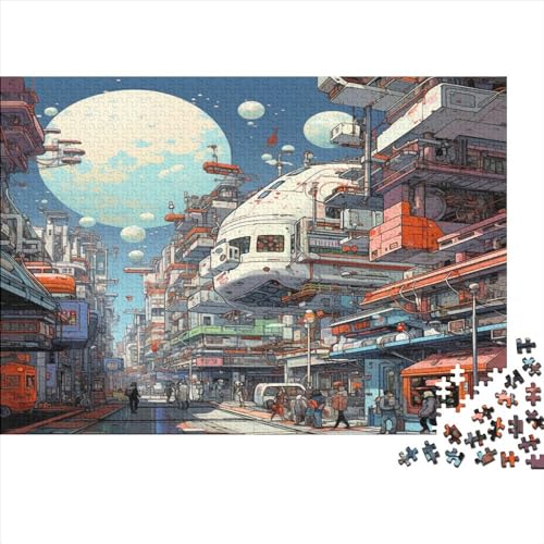 Cyber City 500 Teile Puzzle Für Kinder Und Erwachsene Ab 14 Jahren Cyberpunk Holzpuzzle Familienspaß Denkspiel 500pcs (52x38cm) von YiWanLiu