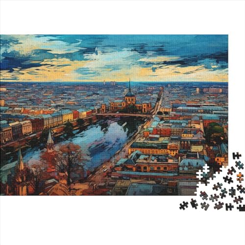 High View City 1000 Teile Puzzle Für Kinder Und Erwachsene Ab 14 Jahren Colorful City Holzpuzzle Familienspaß Denkspiel 1000pcs (75x50cm) von YiWanLiu