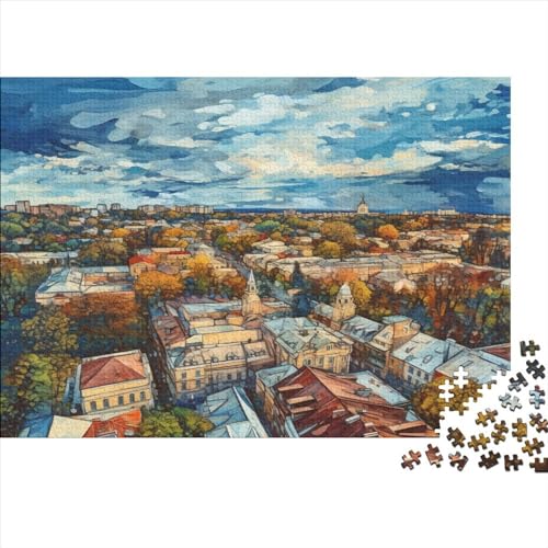 High View City 1000 Teile Puzzle Für Kinder Und Erwachsene Ab 14 Jahren Colorful City Holzpuzzle Herausfordernd Lernspiel 1000pcs (75x50cm) von YiWanLiu