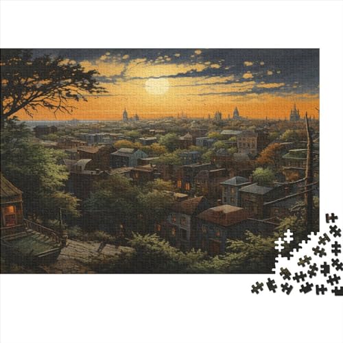 High View City 1000 Teile Puzzle Für Kinder Und Erwachsene Ab 14 Jahren Colorful City Holzpuzzle Herausfordernd Lernspiel 1000pcs (75x50cm) von YiWanLiu