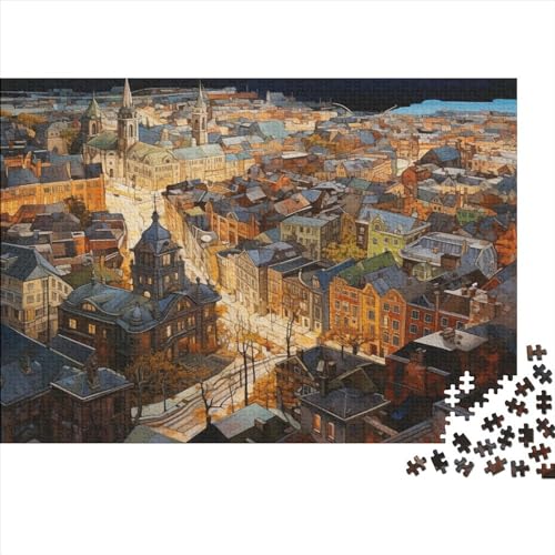 High View City 1000 Teile Puzzle Für Kinder Und Erwachsene Ab 14 Jahren Colorful City Holzpuzzle Herausfordernd Lernspielzeug 1000pcs (75x50cm) von YiWanLiu