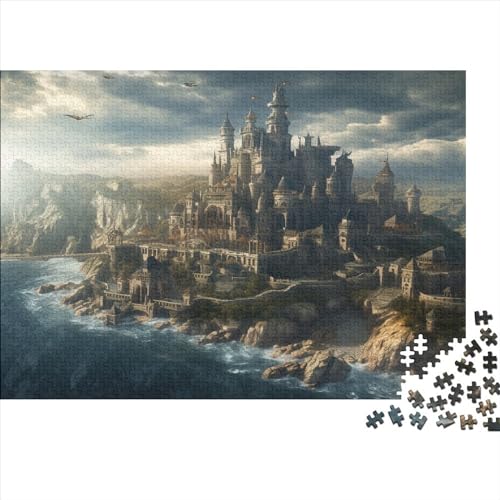 Medieval Castle 1000 Teile Puzzle Für Kinder Und Erwachsene Ab 14 Jahren Majestic Castle Holzpuzzle Familienspaß Lernspiel 1000pcs (75x50cm) von YiWanLiu