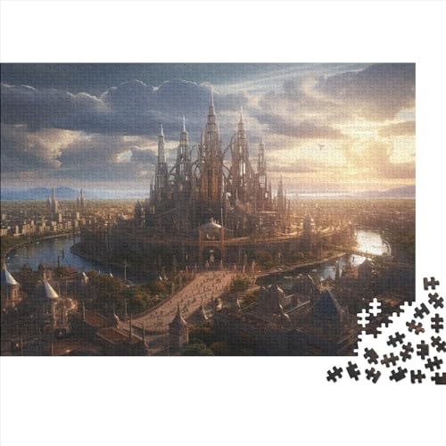 Medieval Castle 1000 Teile Puzzle Für Kinder Und Erwachsene Ab 14 Jahren Majestic Castle Holzpuzzle Herausfordernd Lernspielzeug 1000pcs (75x50cm) von YiWanLiu