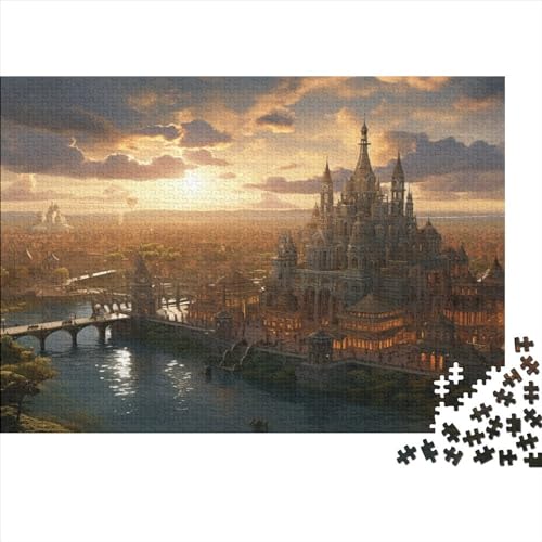 Medieval Castle 1000 Teile Puzzle Für Kinder Und Erwachsene Ab 14 Jahren Majestic Castle Holzpuzzle Herausfordernd Lernspielzeug 1000pcs (75x50cm) von YiWanLiu