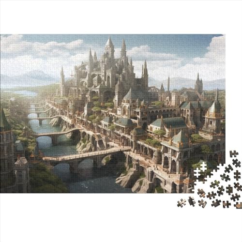 Medieval Castle 300 Teile Puzzle Für Kinder Und Erwachsene Ab 14 Jahren Majestic Castle Holzpuzzle Herausfordernd Denkspiel 300pcs (40x28cm) von YiWanLiu