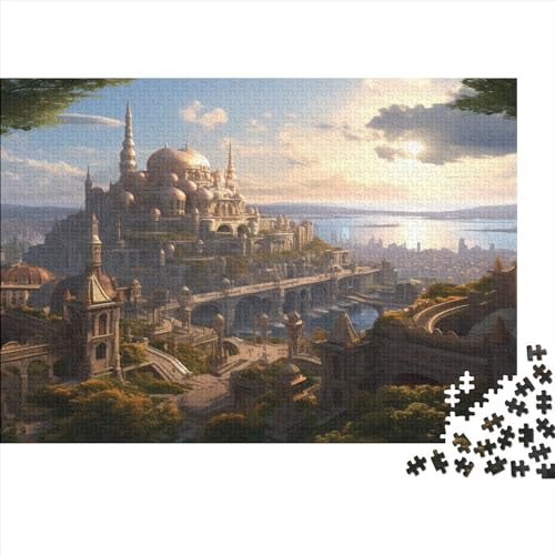 Medieval Castle 500 Teile Puzzle Für Erwachsene Geeignet Majestic Castle Holzpuzzle Familienspaß Lernspielzeug 500pcs (52x38cm) von YiWanLiu