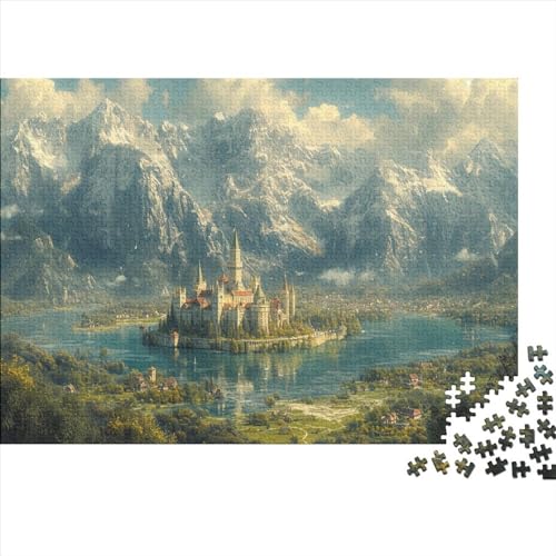 Mountain Castle 1000 Teile Puzzle Für Kinder Und Erwachsene Ab 14 Jahren Secluded Ancient Holzpuzzle Familienspaß Denkspielzeug 1000pcs (75x50cm) von YiWanLiu