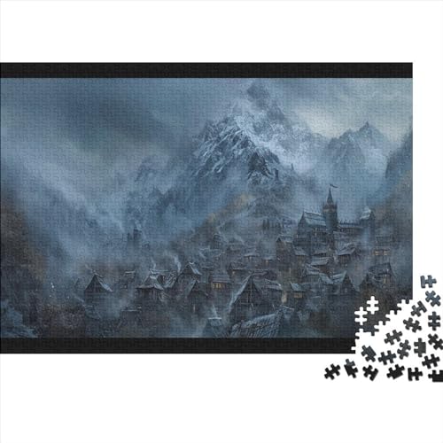 Mountain Castle 1000 Teile Puzzle Für Kinder Und Erwachsene Ab 14 Jahren Secluded Ancient Holzpuzzle Familienspaß Denkspielzeug 1000pcs (75x50cm) von YiWanLiu