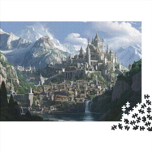 Mountain Castle 1000 Teile Puzzle Für Kinder Und Erwachsene Ab 14 Jahren Secluded Ancient Holzpuzzle Herausfordernd Denkspiel 1000pcs (75x50cm) von YiWanLiu