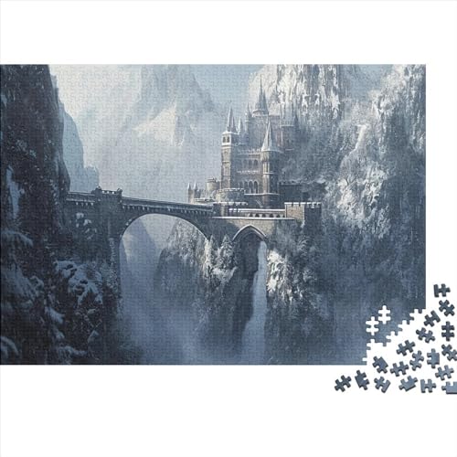 Mountain Castle 1000 Teile Puzzle Für Kinder Und Erwachsene Ab 14 Jahren Secluded Ancient Holzpuzzle Herausfordernd Lernspielzeug 1000pcs (75x50cm) von YiWanLiu