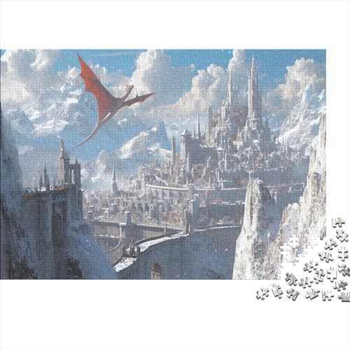 Mountain Castle 500 Teile Puzzle Für Kinder Und Erwachsene Ab 14 Jahren Secluded Ancient Holzpuzzle Herausfordernd Denkspiel 500pcs (52x38cm) von YiWanLiu