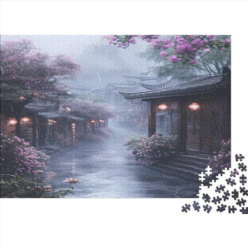 Oriental Mountain Vista 1000 Teile Puzzle Für Kinder Und Erwachsene Ab 14 Jahren Ink Landscape Holzpuzzle Herausfordernd Denkspiel 1000pcs (75x50cm) von YiWanLiu