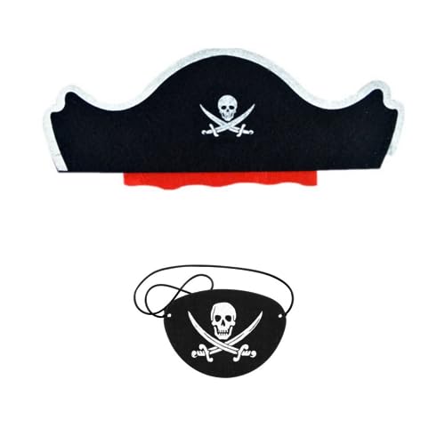 Piraten Augenklappe für Erwachsene Kinder,Piratenhut Verstellbare Pirat Augenmaske, Eyepatch with Gummiband für Kindergeburtstag Cosplay Halloween Christmas Pirate Theme Party von YiYaO