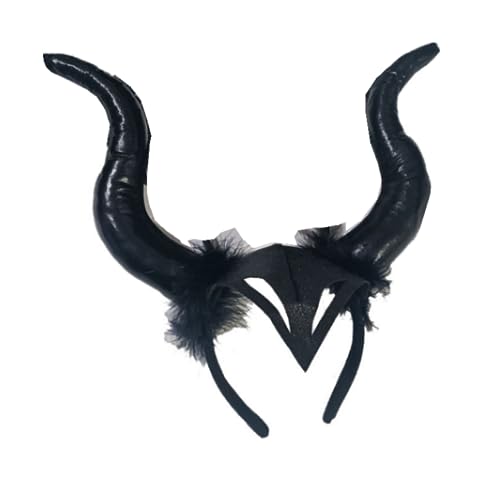 YiYaO Königin Hörner kopfschmuck 1 Pcs kostüm Horn Haarreifen Verstellbares Böse Hexenkostüm Damen Cosplay Zubehör für Maskerade Motto Karneval Party von YiYaO