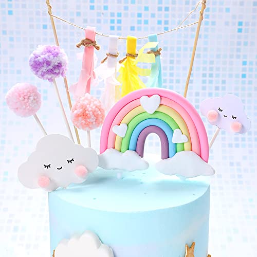 Kuchendeko,Cake-Topper,Tortendeko Geburtstag Haarball Luftballons Wolken Kuchen Topper Geburtstag Tortendekoration für Kinder Mädchen Junge Frauen Geburtstag Kuchen Hochzeit andere Party von YiYaO