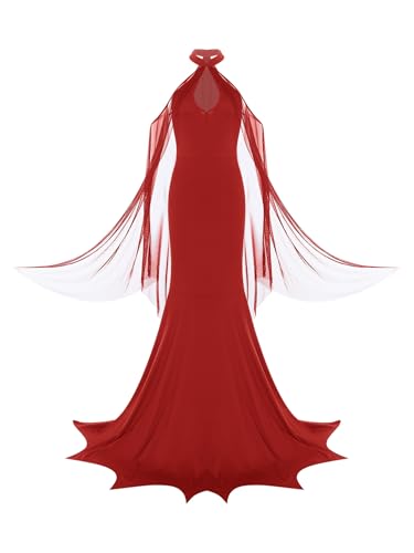 YiZYiF Damen Kostüm Teufel Kleid Maxi Halloween Faschingskostüme Hölle Mottoparty Cosplay Outfit Partykleid Rot M YiZYiF Damen Kostüm Teufel Kleid Maxi Halloween Faschingskostüme Hölle Mottoparty Cosplay Outfit Partykleid Rot M von YiZYiF