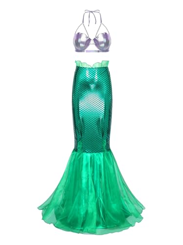 YiZYiF Damen Meerjungfrau Kostüm Perlen Muschel Bra Fischschwanz Maxirock Set Mermaid Bikini Strandmode Karneval Typ B M YiZYiF Damen Meerjungfrau Kostüm Perlen Muschel Bra Fischschwanz Maxirock Set Mermaid Bikini Strandmode Karneval Typ B M von YiZYiF