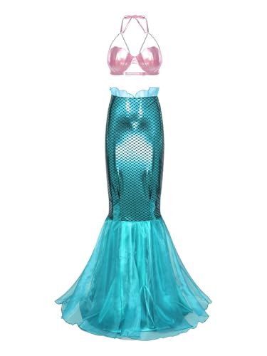 YiZYiF Damen Meerjungfrau Kostüm Perlen Muschel Bra Fischschwanz Maxirock Set Mermaid Bikini Strandmode Karneval Typ G M YiZYiF Damen Meerjungfrau Kostüm Perlen Muschel Bra Fischschwanz Maxirock Set Mermaid Bikini Strandmode Karneval Typ G M von YiZYiF