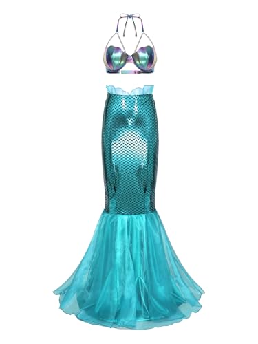 YiZYiF Damen Meerjungfrau Kostüm Perlen Muschel Bra Fischschwanz Maxirock Set Mermaid Bikini Strandmode Karneval Typ J XL YiZYiF Damen Meerjungfrau Kostüm Perlen Muschel Bra Fischschwanz Maxirock Set Mermaid Bikini Strandmode Karneval Typ J XL von YiZYiF