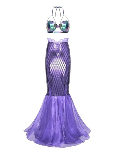 YiZYiF Damen Meerjungfrau Kostüm Perlen Muschel Bra Fischschwanz Maxirock Set Mermaid Bikini Strandmode Karneval Typ L XL YiZYiF Damen Meerjungfrau Kostüm Perlen Muschel Bra Fischschwanz Maxirock Set Mermaid Bikini Strandmode Karneval Typ L XL von YiZYiF