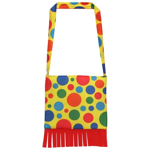 YiZYiF Erwachsene Clown Kostüm Set Clown Anzug Bunte Shirt Streifen Hose Clown Umhängtasche Zirkus Cosplay Karneval Fasching Party Typ B Tasche One Size von YiZYiF