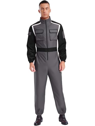 YiZYiF Herren Rennfahrer Kostüm Jumpsuit Kart Racing Suit Race Rally Overall Für Erwachsene Halloween Fasching Cosplay Grau XL YiZYiF Herren Rennfahrer Kostüm Jumpsuit Kart Racing Suit Race Rally Overall Für Erwachsene Halloween Fasching Cosplay Grau XL von YiZYiF