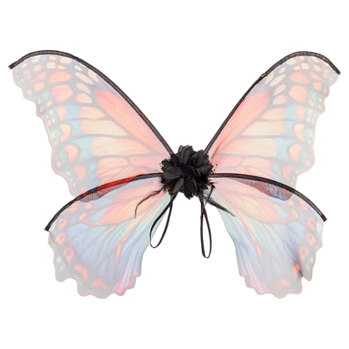 YiZYiF Kinder Erwachsene Schmetterling Flügel Halloween Feen Flügel Prinzessin Elfenflügel Blumen Fairy Wings Karneval Elfen Kostüm Cosplay Weihnachten Typ B One Size von YiZYiF