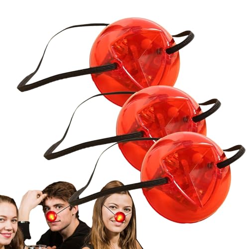 Yianyal Clownsnase leuchtet - LED beleuchtete rote Nase lustig | Neuheit Party Dress Up Cosplay Rote Nasen für Maskerade, Sportveranstaltungen, Rollenspiele, Karneval von Yianyal