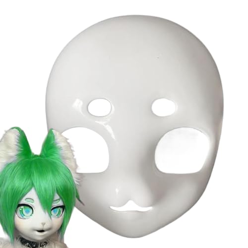 Yianyal Cosplay-Gesichtsmaske, Anime-Kostüm, Maske, Party-Kostüm, Requisiten, Dekoration, Maske, stilvolles weißes Anime-Cosplay-Kostüm von Yianyal
