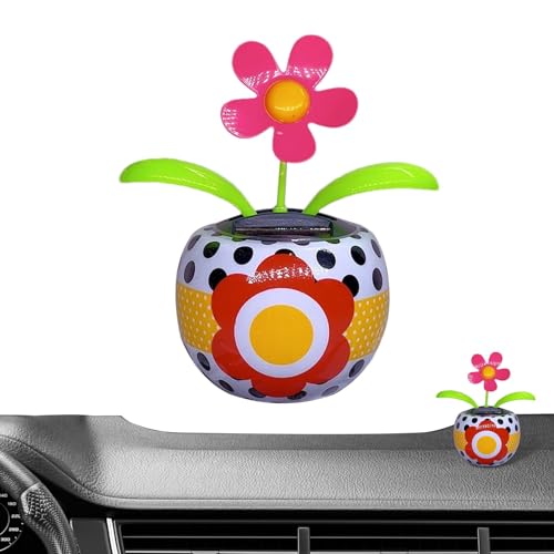Yianyal Floral Dashboard Decor | Auto Shaking Ornament - Auto Dancing Ornament Shaking Flower Solar Ornament für Auto-Enthusiasten von Yianyal