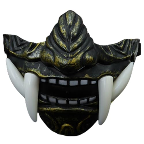 Yianyal Halloween Cosplay Fangs Face Cover Half Face Fangs Horror Cosplay Cover Scary Props Sturdy Funny Halloween Fangs Animal Skull for Party Enthusiasts von Yianyal