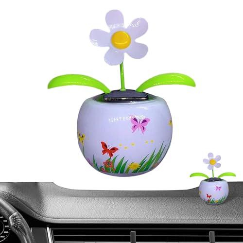 Yianyal Shaking Flower Auto-Armaturenbrett, solarbetriebene Auto-Dekoration – einzigartige Auto-Dekoration, tanzende Blume, Armaturenbrett-Display von Yianyal