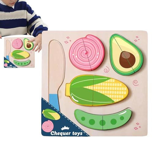 Yianyal Spielzeug zum Schneiden von Obst und Gemüse,Spielnahrung aus für Kinder, Obst Schneidespielzeug Rollenspiel Essen, Puzzle-Lernspielzeug, Küchenspielzeug für Kleinkinder und Kinder von Yianyal