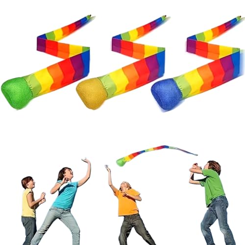 Yianyal - Und Fangball - 3 Stück Schweifbälle mit Regenbogenfarben - Spielspaß für - und Fangspiele bei Schule Garten Park Aktivitäten Yianyal - Und Fangball - 3 Stück Schweifbälle mit Regenbogenfarben - Spielspaß für - und Fangspiele bei Schule Garten Park Aktivitäten von Yianyal
