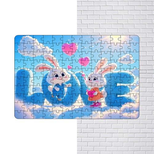 Yianyal Valentinstags-Holzpuzzle, Tiermotiv-Puzzle – -Puzzle zum Valentinstag, romantische Puzzles für Kinder 12 Jahren, zum Vatertag und Muttertag von Yianyal