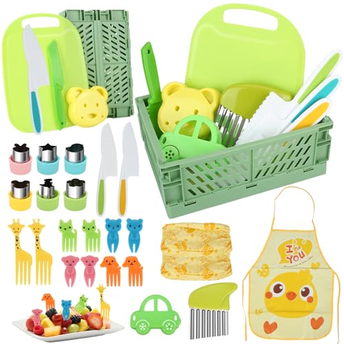 27 Stück Kindermesser, Kinder Sicherheit Schneidemesser mit Schneidebrett und Faltbarer Aufbewahrungsbox, Kinder Schneideset für Echtes Kochen und Schneiden Von Obst, Kinderküche Zubehör 27 Stück Kindermesser, Kinder Sicherheit Schneidemesser mit Schneidebrett und Faltbarer Aufbewahrungsbox, Kinder Schneideset für Echtes Kochen und Schneiden Von Obst, Kinderküche Zubehör von Yicenmy