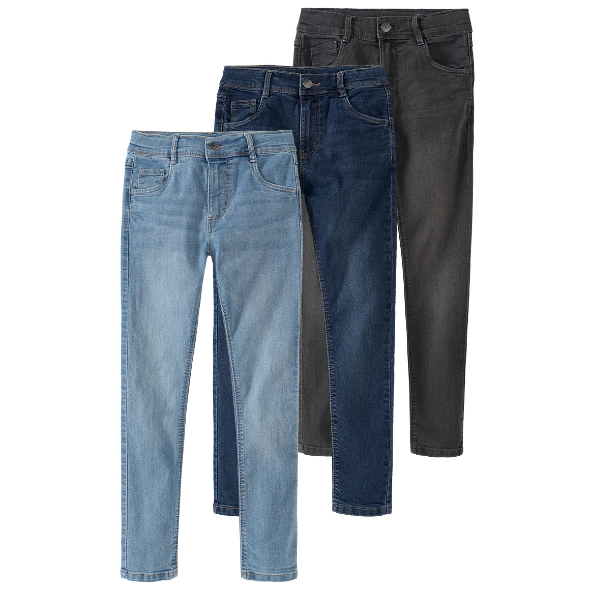 3 Jungen Skinny-Jeans im 5-Pocket-Style von Yigga