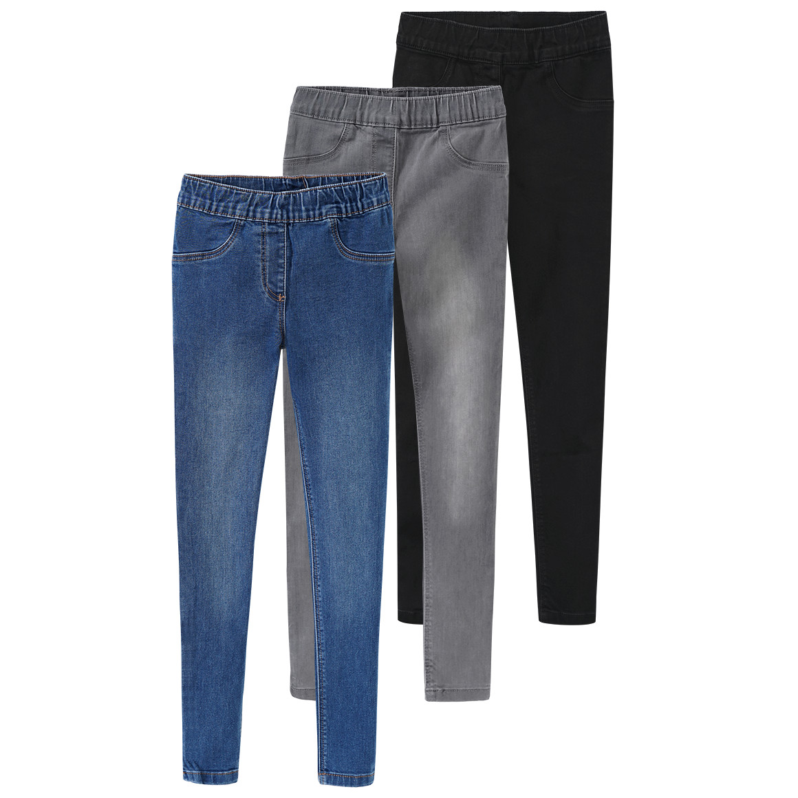 3 Mädchen Jeggings mit Stretch-Bund von Yigga