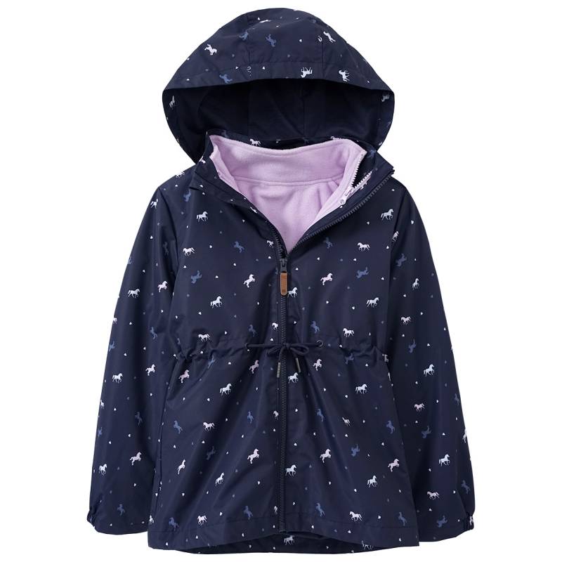 Mädchen 3-in-1 Jacke mit Pferde-Allover von Yigga