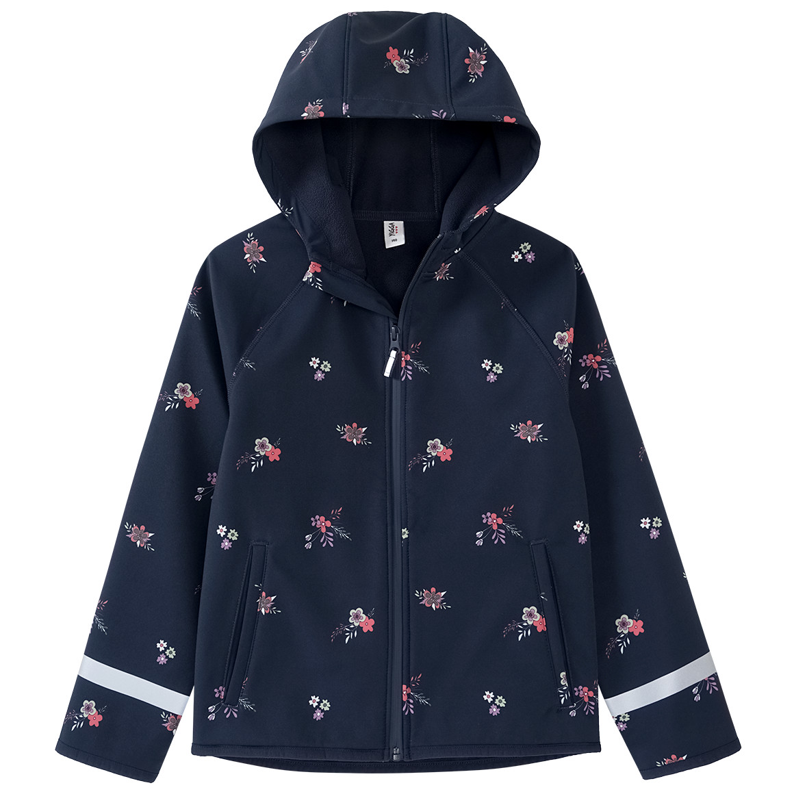 Mädchen Softshelljacke mit Blümchen-Print von Yigga