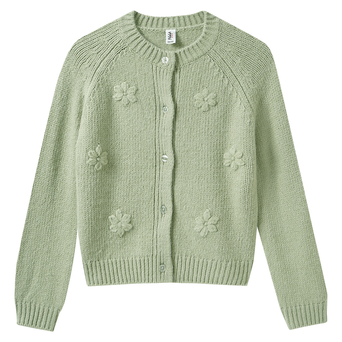 Mädchen Strickjacke mit Blumen-Applikation Mädchen Strickjacke mit Blumen-Applikation von Yigga