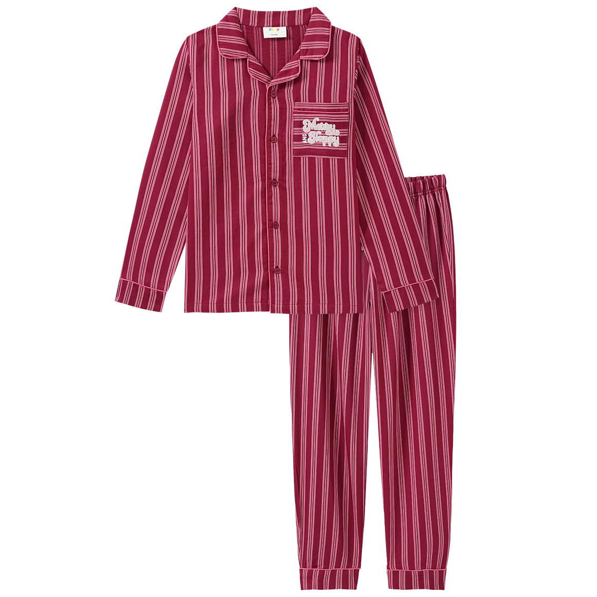 Mädchen Weihnachtsschlafanzug mit Streifen Mädchen Weihnachtsschlafanzug mit Streifen von Yigga