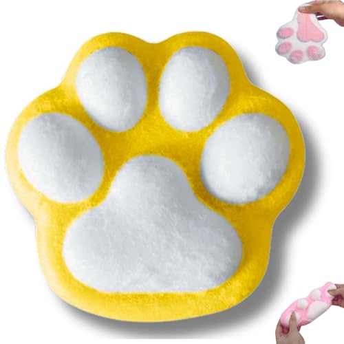 Taba Squishy paw Katzen Pfoten Groß, Anti Stress Squeeze Spielzeug fufu Handmade Squishy Katzenkralle Set Gelb von Yigoo