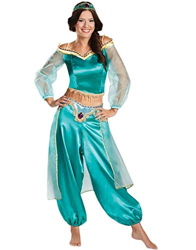 Yigoo Karneval Kostüm Damen Erwachsene Jasmin Prinzessin Pailletten Cosplay Crop Top Hose Stirnband Verkleidung Fasching Party L von Yigoo