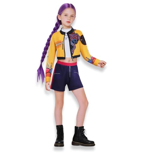 Yigoo Koreanpop Demon Kostüm Kinder, Hunter Cosplay Costume Outfit Mädchen, Anime Jäger Popsänger Idol Bühnenuniform Verkleidung für Karneval Halloween Party 120 Yigoo Koreanpop Demon Kostüm Kinder, Hunter Cosplay Costume Outfit Mädchen, Anime Jäger Popsänger Idol Bühnenuniform Verkleidung für Karneval Halloween Party 120 von Yigoo