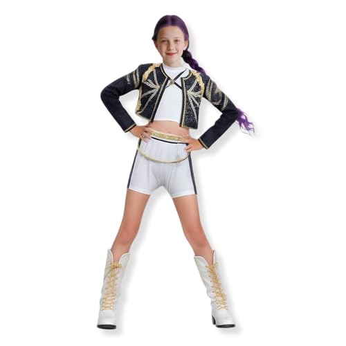 Yigoo Koreanpop Demon Kostüm Kinder, Hunter Cosplay Costume Outfit Mädchen, Anime Jäger Popsänger Idol Bühnenuniform Verkleidung für Karneval Halloween Party 130 Yigoo Koreanpop Demon Kostüm Kinder, Hunter Cosplay Costume Outfit Mädchen, Anime Jäger Popsänger Idol Bühnenuniform Verkleidung für Karneval Halloween Party 130 von Yigoo