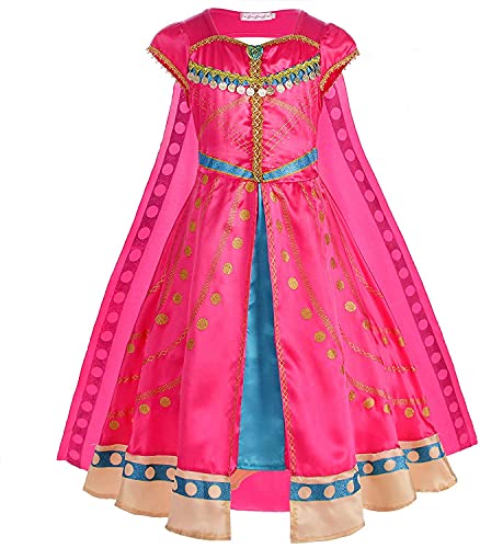 Yigoo Prinzessin Kostüm Mädchen Jasmin Kostüm Kinder Frauen Aladdin Kleid Weihnachten Verkleidung Karneval Party Halloween Fest 110 von Yigoo