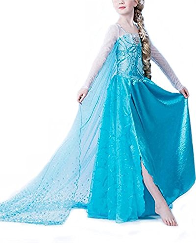 Yigoo Prinzessin Kleid Kostüm Mädchen Weihnachten Verkleidung Karneval Party Halloween Fest 140 von Yigoo