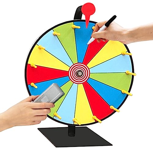 Yililay 11,81 Zoll 10 Slots Spinning Wheel Game 5 Farben Wiederverwendbarer Preis Spinner Rad Trockenlösche mit Saugnapfbasis für Party Carnival Messeshow von Yililay