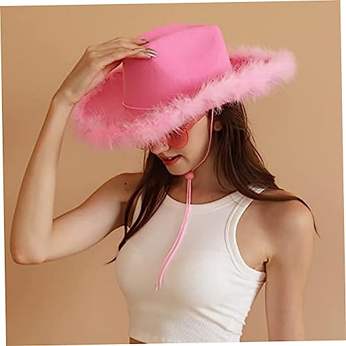 Yililay 2pcs Cowgirl Kostüm Frauen, leichter roter Cowboyhut Cowgirl -Hüte mit Schal -Kostüm -Accessoire Set für Halloween Bachelorette Party Me Party Kostüme von Yililay